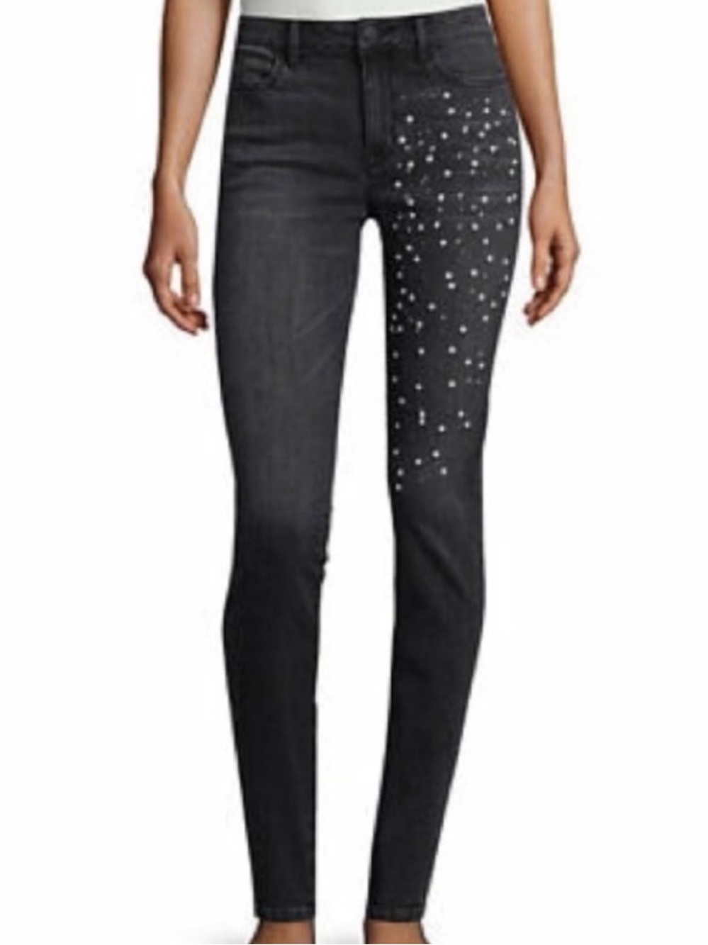A.N.A. Embellished High Rise Gray Jeans